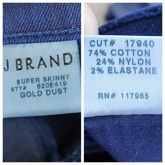 ☔️🔸️J Brand Bronze Metallic "Gold Dust" Stretch Super Skinny Jeans Size 6 - Picture 12 of 12
